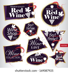 Various Red Wine Labels