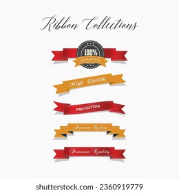 various red and yellow ribbon icons in a 3D shiny design