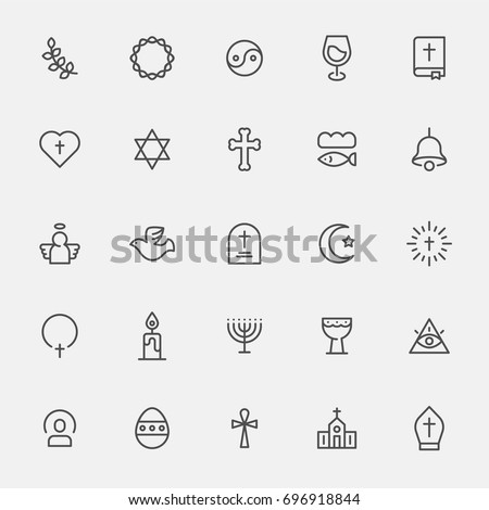 Various religious icons vector illustration flat design