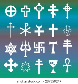  various religious symbols vector