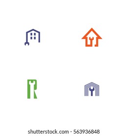 Various Repair Service Vector Logo Element Set