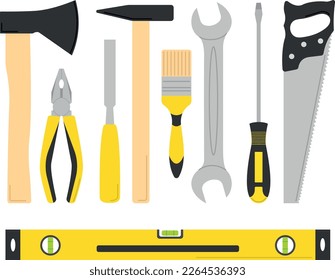 Various repair tools, vector illustration