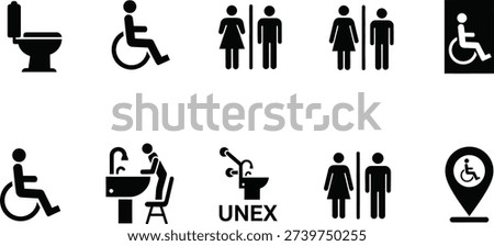 Various restroom and accessibility icons