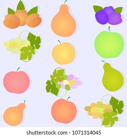 various ripe fruits, elements for cards, banners, prints, decor