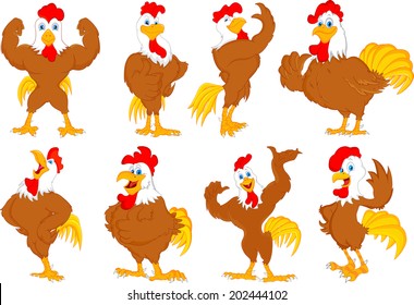 Various Rooster Cartoon