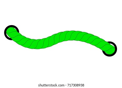 Various Rope out from hole, Isolated on White
