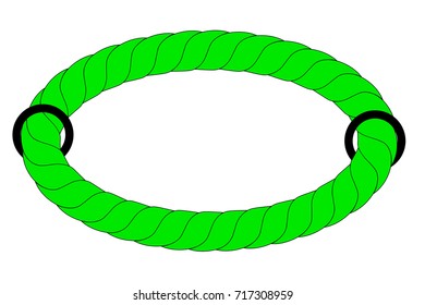 Various Rope out from hole, Isolated on White

