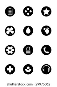 Various round simple vectors icons