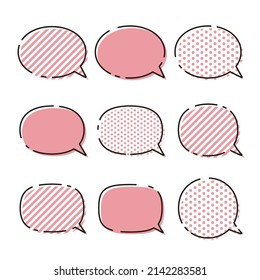 Various rounded speech balloons set