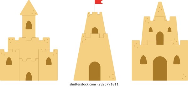 Verschiedene Sandburgen, Vektorgrafik
