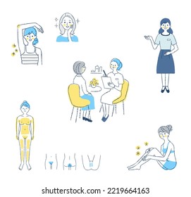 Various scene sets of beauty hair removal