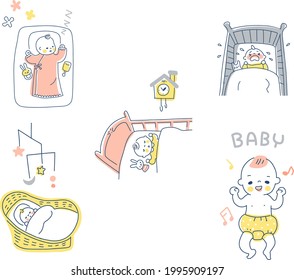 Various scene sets of sleeping babies