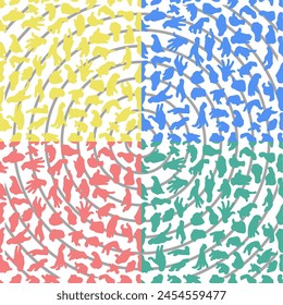 Varios gestos de mano sin fisuras para la comunicación simbólica. Con patrones simétricos y limpios con el tono pastel. Este patrón es ideal para la impresión en tela, textiles y productos de papel.