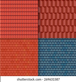 various seamless textures of roof tiles