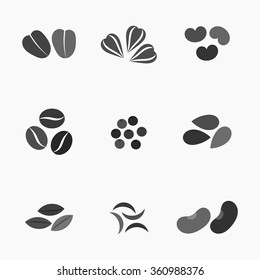Various seeds collection icons. Vector illustration