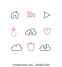 Various set of business and application line icon design vector image. Editable line icon vector set