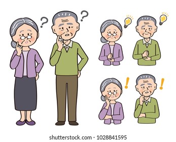 Various sets of an old couple, 007b