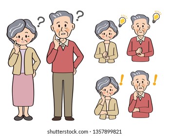 Various sets of an old couple