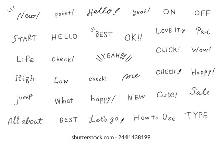 Various sets of simple English handwritten characters