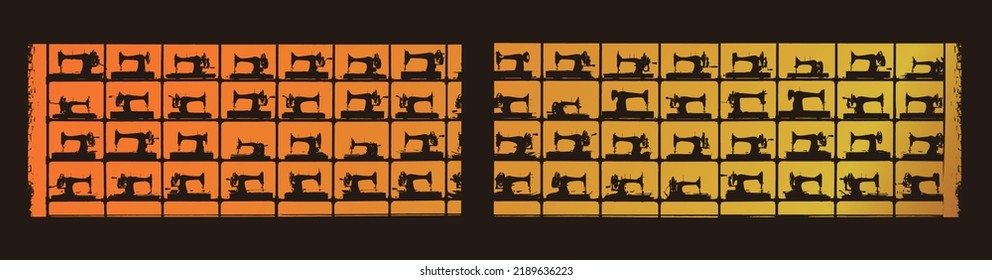 Various sewing machine display illustrations