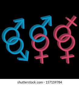 Various sexual orientations three icons