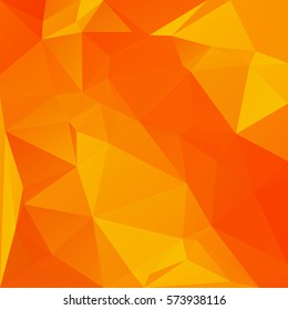 Various shades of orange and yellow triangular background. Vector abstract low poly design.