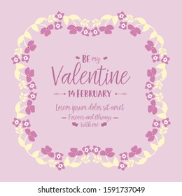 Various shape beautiful pink and white floral frame, for decoration of invitation card happy valentine. Vector