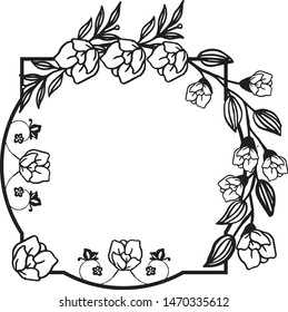 Various shape frame, abstract flower, for decoration of invitation card. Vector
