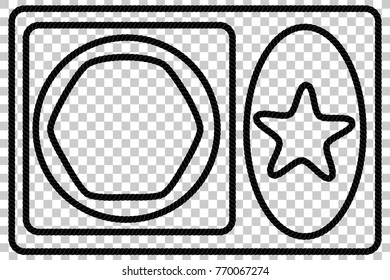 Various Shape : Frame from black rope for Your Element Design at Transparent Effect Background
