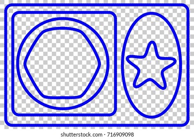 Various Shape : Frame from Blue Rope for Your Element Design at Transparent Effect Background