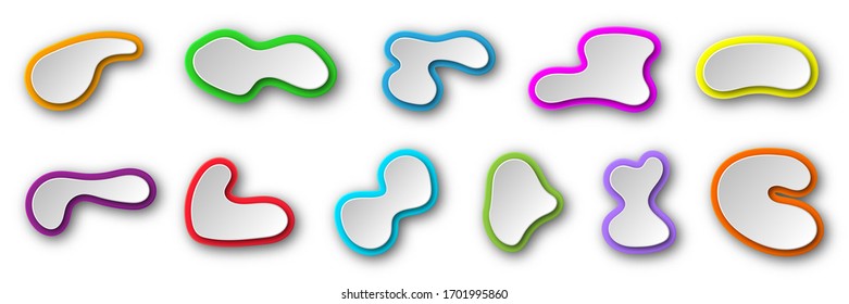 Various shape of origami. Abstract colorful paper background. Set of origami banners with shadow. Vector illustration.