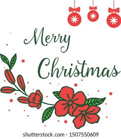 Various shape pattern of frame with design red flower, for poster merry christmas. Vector