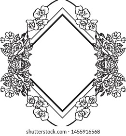 Various shape wallpaper of card, with drawing beautiful, cute of floral frame. Vector