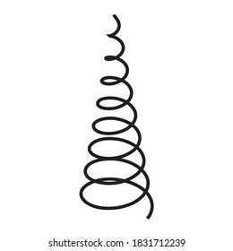  various shaped metal springs tapering. coil spring on white background.
