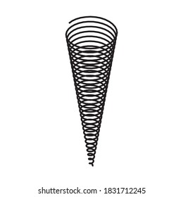  Various Shaped Metal Springs Tapering. Coil Spring On White Background.
