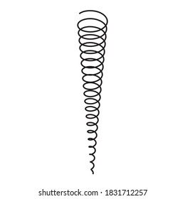  various shaped metal springs tapering. coil spring on white background.

