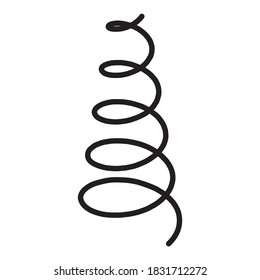  various shaped metal springs tapering. coil spring on white background.
