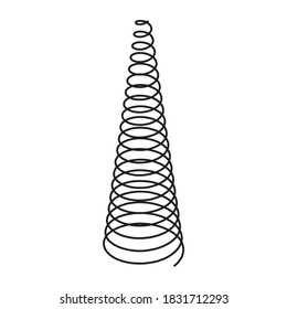  various shaped metal springs tapering. coil spring on white background.
