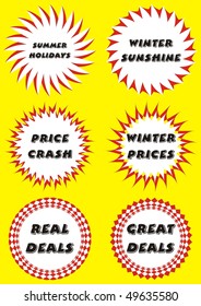 Various shaped stickers