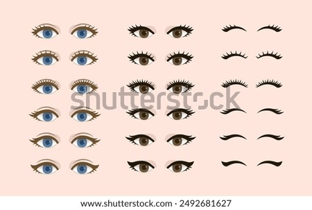 Various shape(kinds) of false eyelash extension