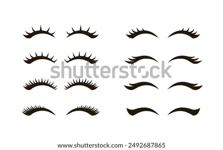 Various shape(kinds) of false (fake) eyelash extension
