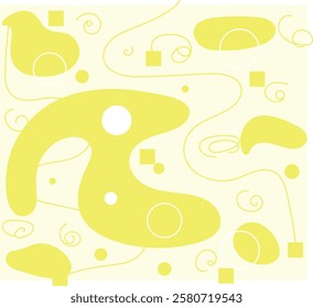 various shapes, abstract, yellow color