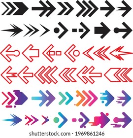 various shapes of arrows for graphic design purposes and others.
