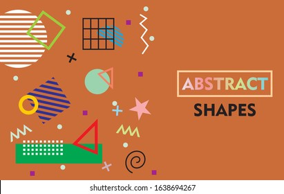 various shapes as background right next to put description