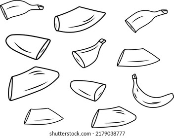 various shapes of banana vector for print and web