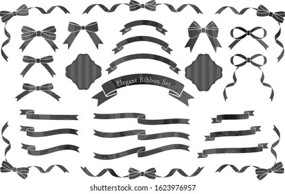 various shapes of black ribbons,vector illustration