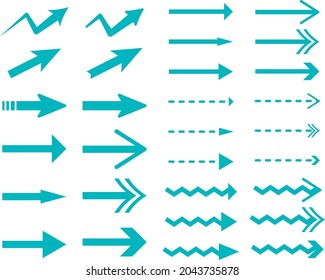 Diversas formas de conjuntos de flecha azules