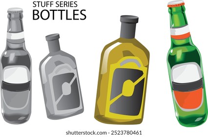 various shapes of bottles drink