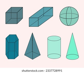 Various shapes build space for geometry lessons at school. Mathematics. Lessons. School. Geometric. 