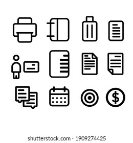 various shapes of business and management icons vector design concept illustration